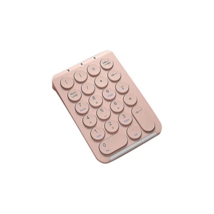 Tastatura numerica wireless Bluetooth, 22 taste, reincarcabila, rotunda