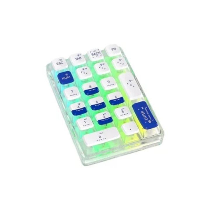 Tastatura numerica transparenta cu 21 de taste pentru gaming, set