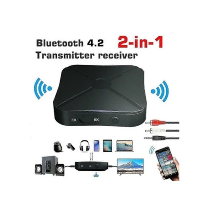 Adaptor Bluetooth 2-in-1, convertor audio wireless