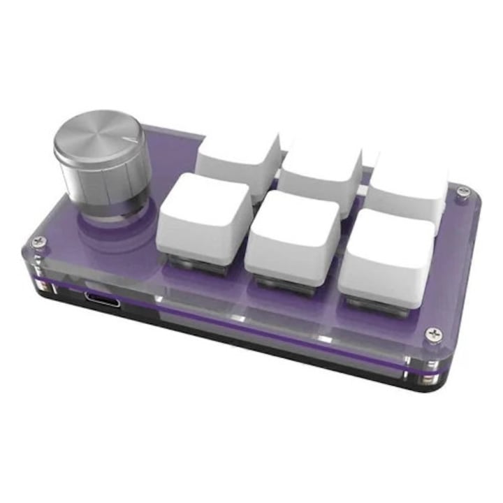 Tastatura mecanica mica cu 6 taste, cu butoane personalizate, set