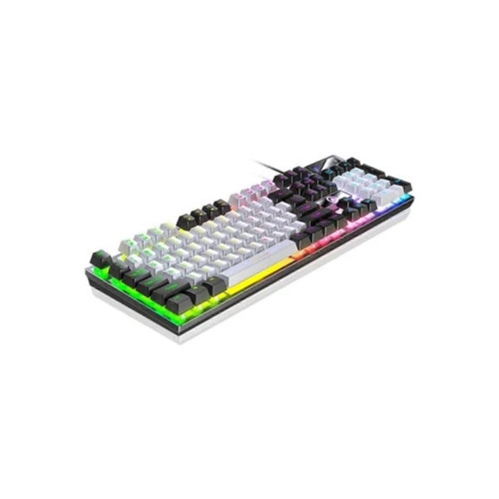 Tastatura gaming 104 taste RGB, dimensiune completa, accesorii pentru bicicleta electrica