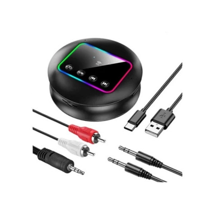 Transmitator si receptor Bluetooth 5.4, adaptor audio, negru