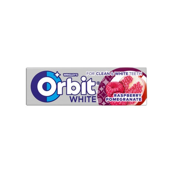 Orbit Guma de mestecat cu aroma de zmeura si rodie, 14g, set 10 drajeuri