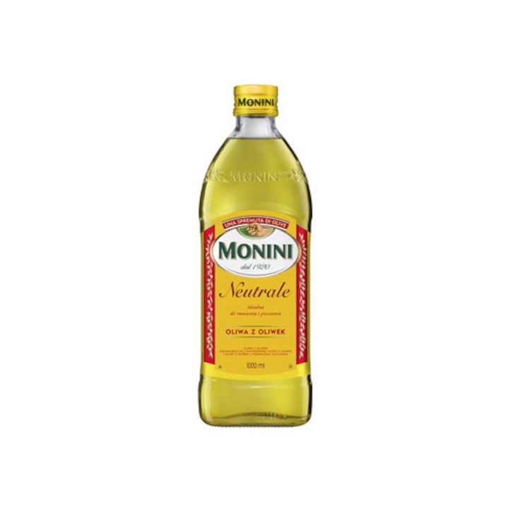Ulei de masline Monini Neutrale 1000 ml, utilizare la gatit si prajit, gust neutru