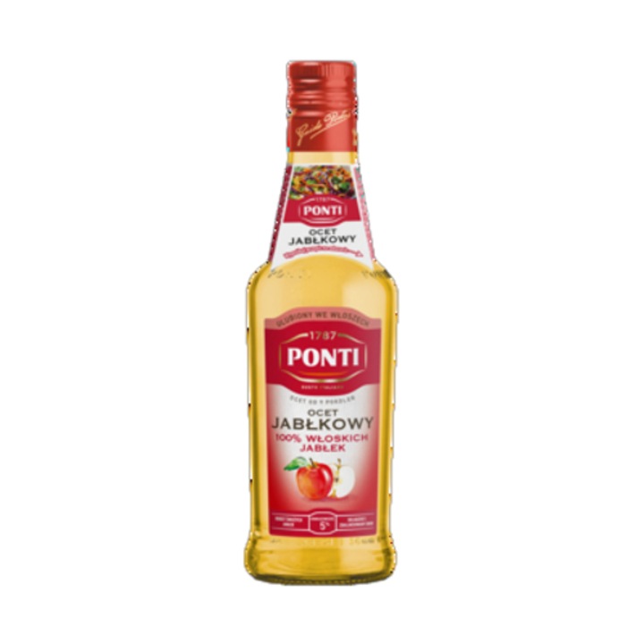 Otet de mere Ponti 500 ml, gust proaspat, usor acrisor