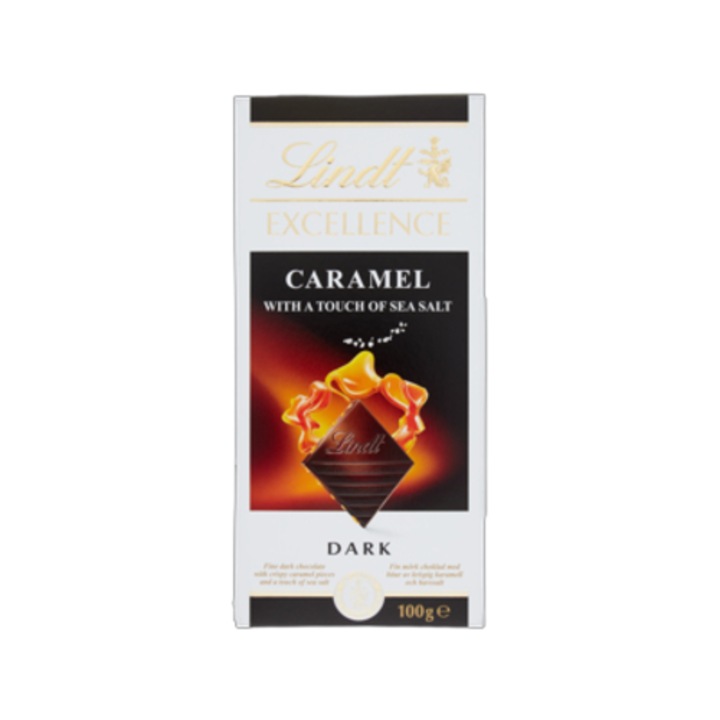 Ciocolata neagra Lindt EXCELLENCE cu caramel si sare de mare 100g