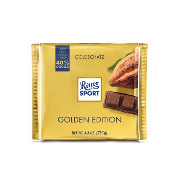 Ritter Sport Ciocolata Goldschatz 250g, lapte, 250g