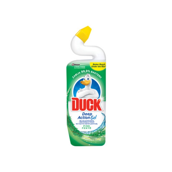 Dezinfectant toaleta Duck, gel actiune profunda, parfum pin, 750ml