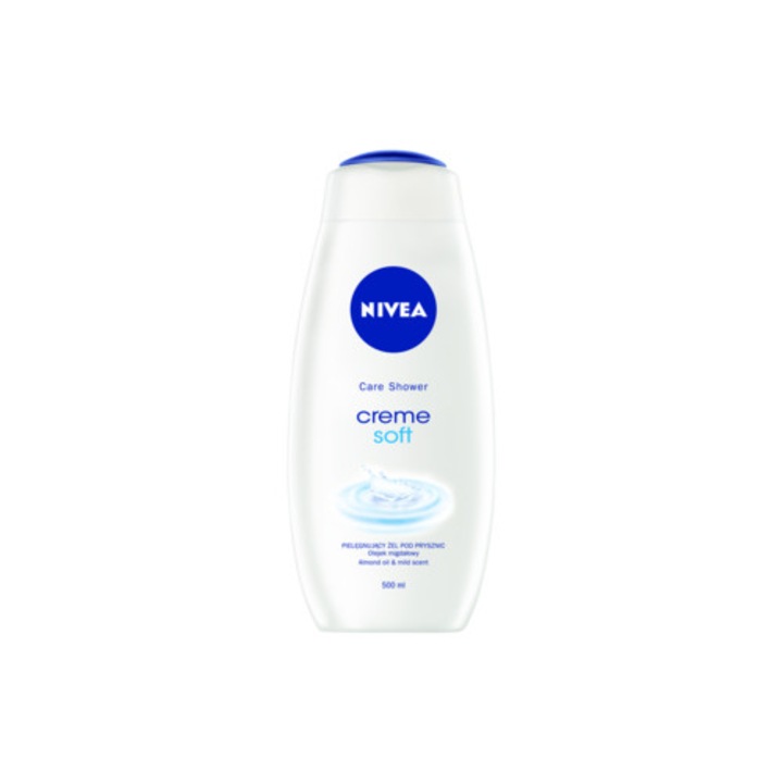 NIVEA Creme Soft tusfürdő mandulaolajjal, 500 ml, minden bőrtípusra, pH-semleges