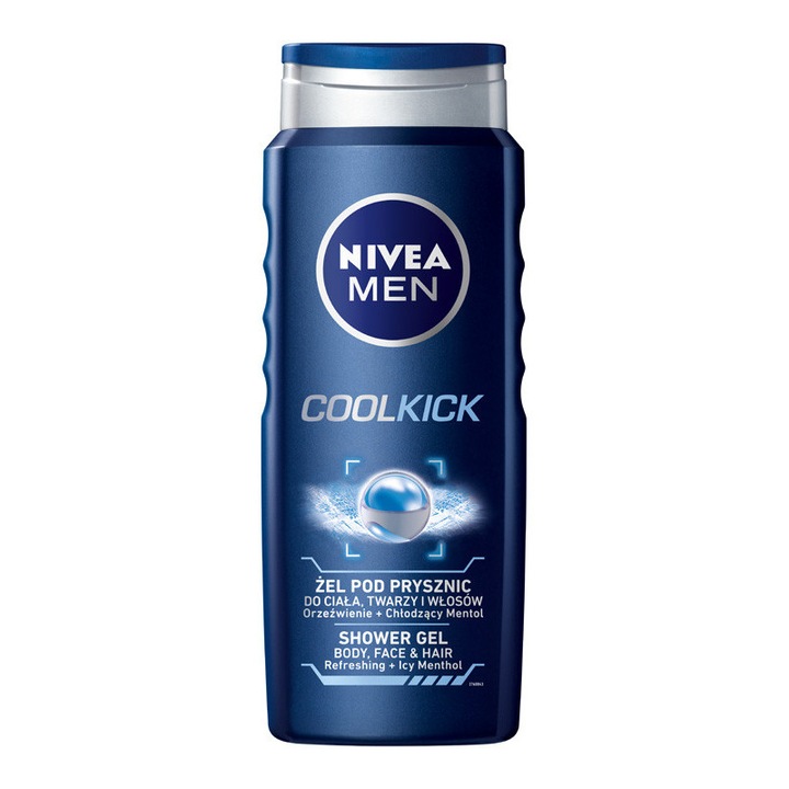 Nivea Fresh Kick tusfürdő, 500 ml, mentol, minden bőrtípusra