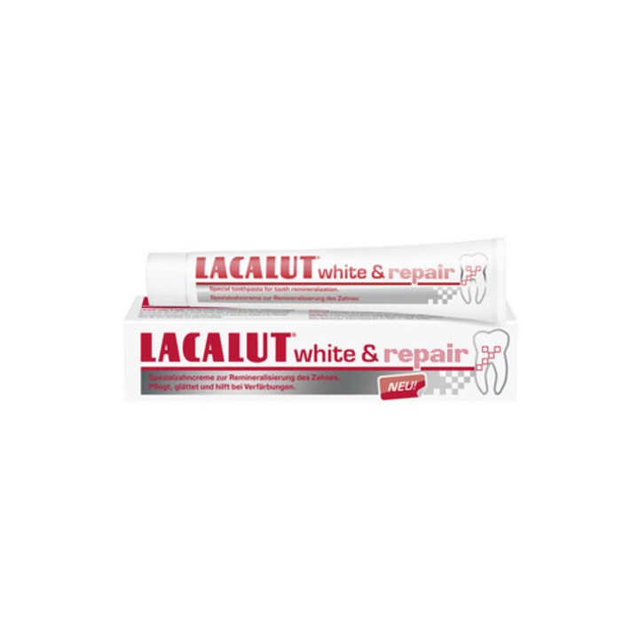 Паста за зъби LACALUT White & Repair, 75мл, избелване, мента