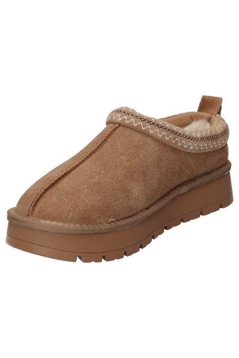 Ghete Dama, American Club, Cy187, Piele Naturala, Slip-On, EMU, Izolati cu blana, Maro camel