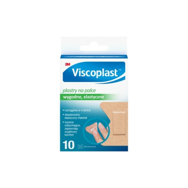 VISCOPLAST sebtapasz, 10 db-os készlet, 44,5mm x 51mm, felületi sebekre, latexmentes