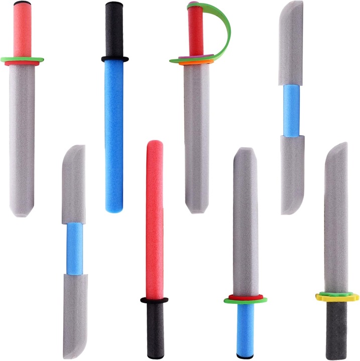 Комплект от 8 цветни саби от пяна, 42.9 см - 41.9 см, групови дейности, за деца