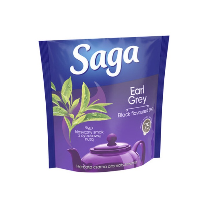 Ízesített fekete tea SAGA Earl Grey 110g
