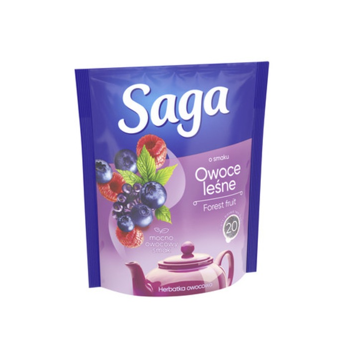 Ceai fructat aromatizat SAGA, fructe de padure, 30g
