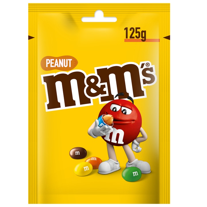 M&M's arahide cu ciocolata, 125 g, multicolor