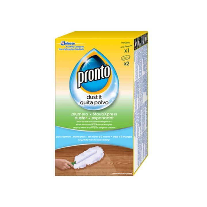 Duster Pronto, set cu 2 capete de curatare, pentru indepartarea prafului, 100g