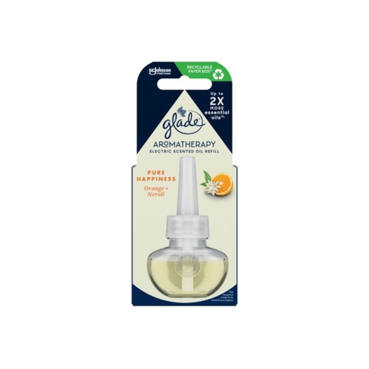 Odorizant electric Glade, Pure Happiness, parfum portocal, 20ml