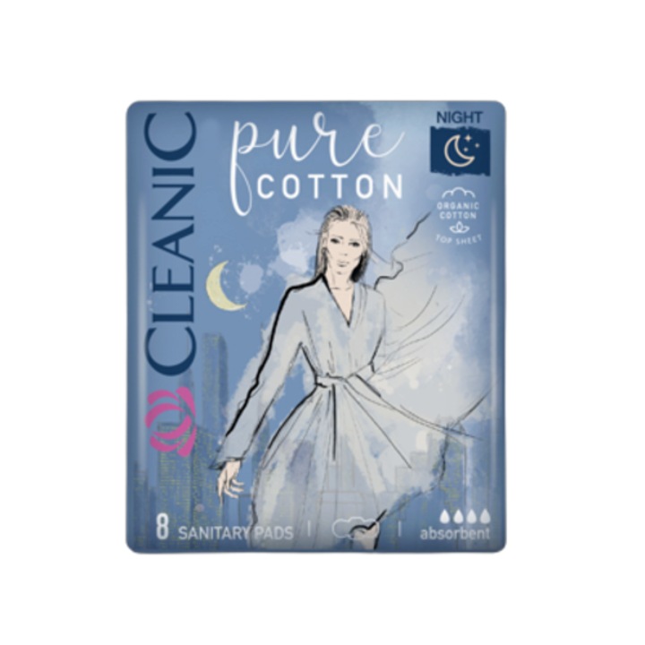 CLEANIC Pure pamut tamponok, 8 db, 1,8 mm vastagságú, fehér