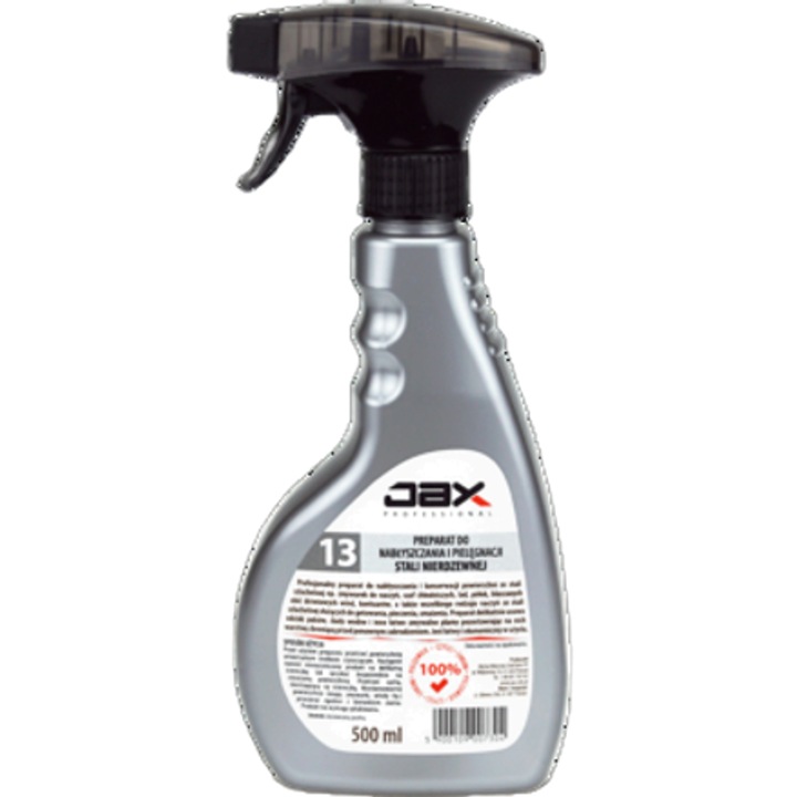 Preparat de intretinere si naltire pentru otel inoxidabil JAX PROFESSIONAL, 500 ml, fara miros, 15 bucati/set