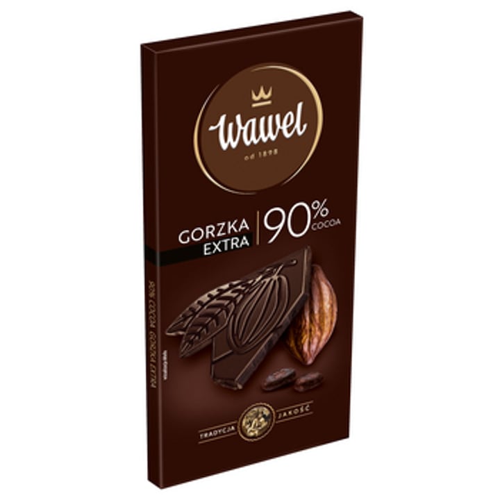 Ciocolata neagra Wawel Premium 90% cacao, 90g