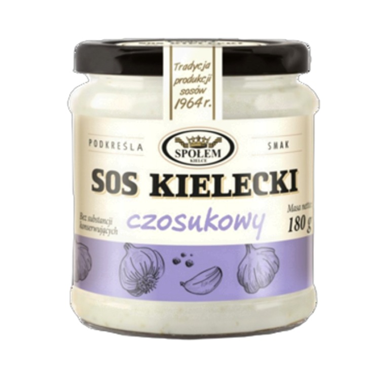 Sos Kielecki, 180 g, gust de usturoi, cu legume si vin, pentru mezeluri si gratar