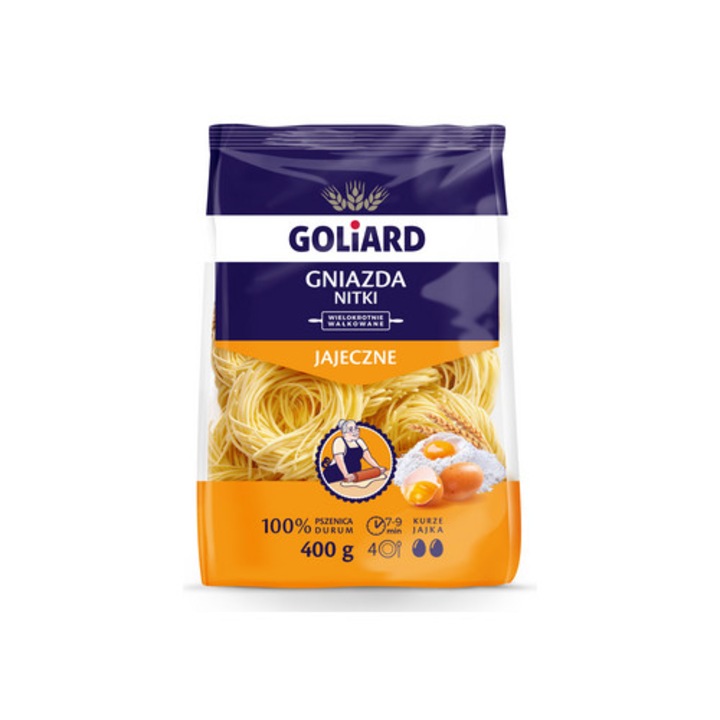 Paste fainoase, gniazda nitki, 400g, Goliard, contine oua
