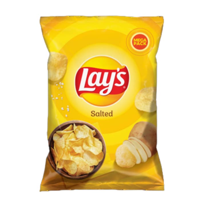 Chipsuri sarate Lay's 200g, 6 portii, din cartofi, ambalate in atmosfera protectoare