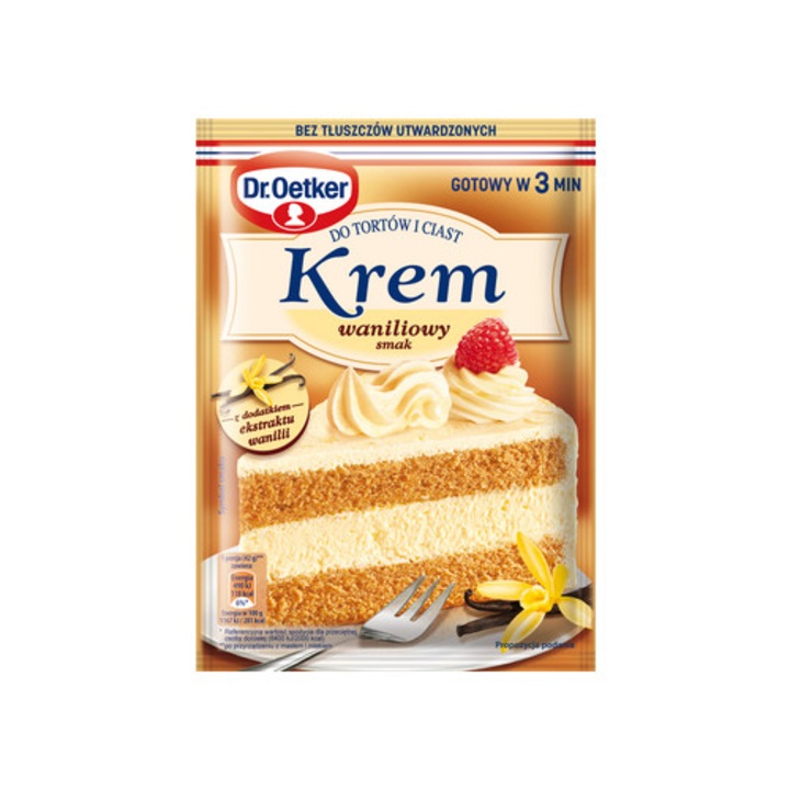 Crema in pudra pentru torturi si prajituri, vanilie, 105 g