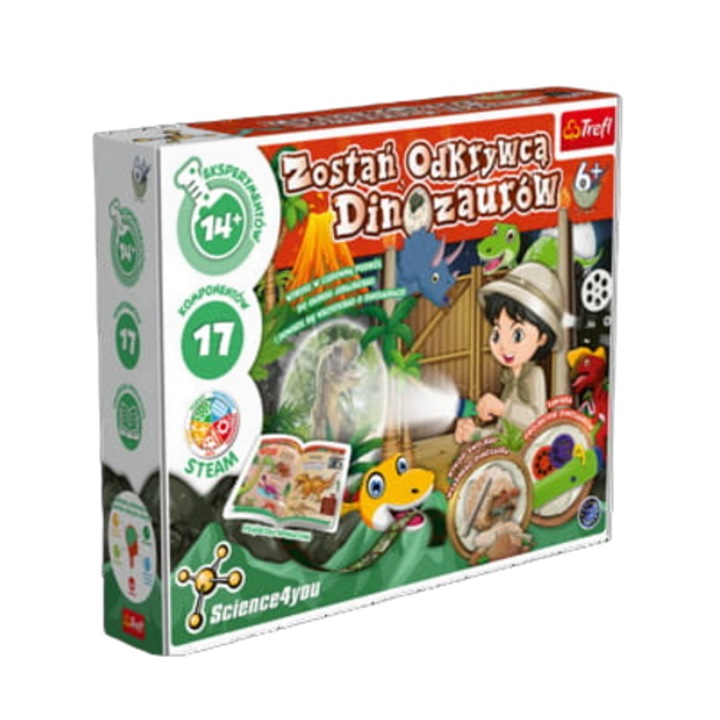 Set Jocuri Educative, Zostan Odkrywca Dinozaurow XL, 14 experimente, multicolor, 38x8x29cm
