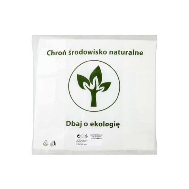 Pungi HDPE cu imprimare, Sarantis, 30x8x55cm, set 200 bucati