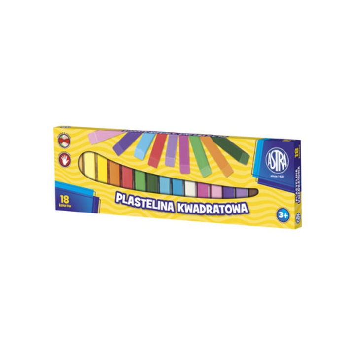 Plastilina, Astra, 18 culori, 0.39 kg, multicolor