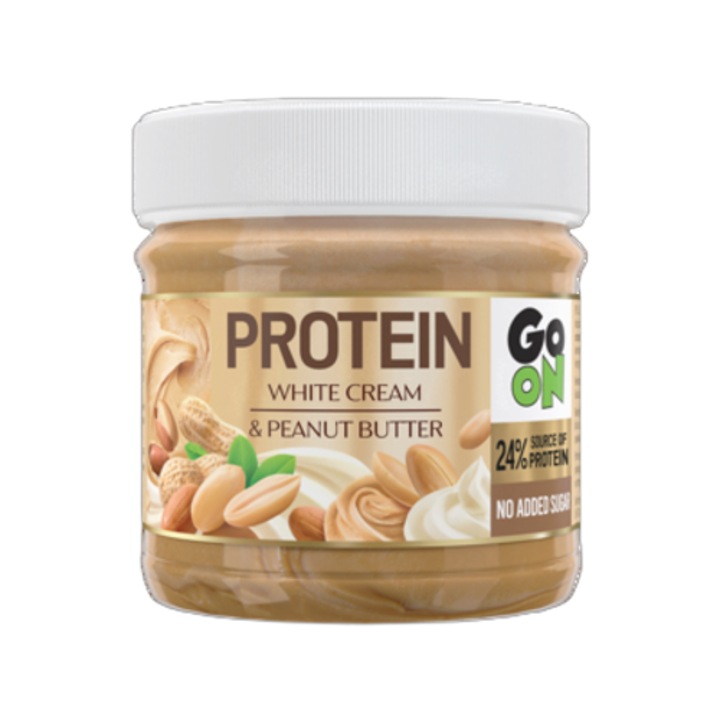 Crema proteica cu arahide prajite, Go On, 180g, fara zahar, 21% proteina