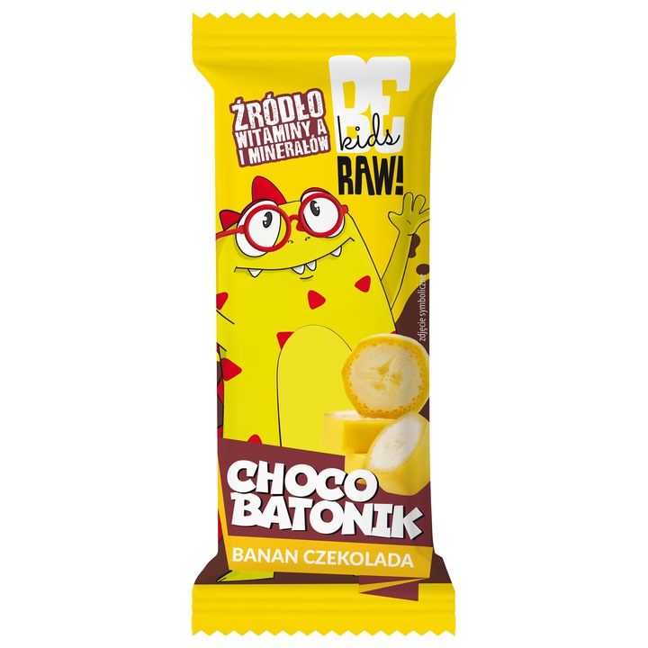 Baton Choco Banan BeRAW 25g, cu ciocolata lapte, 31% banane, 1 portie