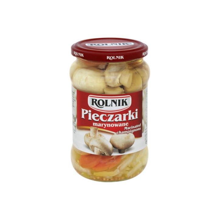 Ciuperci marinate Rolnik, 320 g, cu apa si condimente, 190 g dupa scurgere