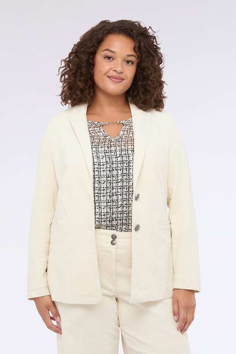 Fiorella Rubino, Sacou uni cu nasturi, Alb fildes, 48