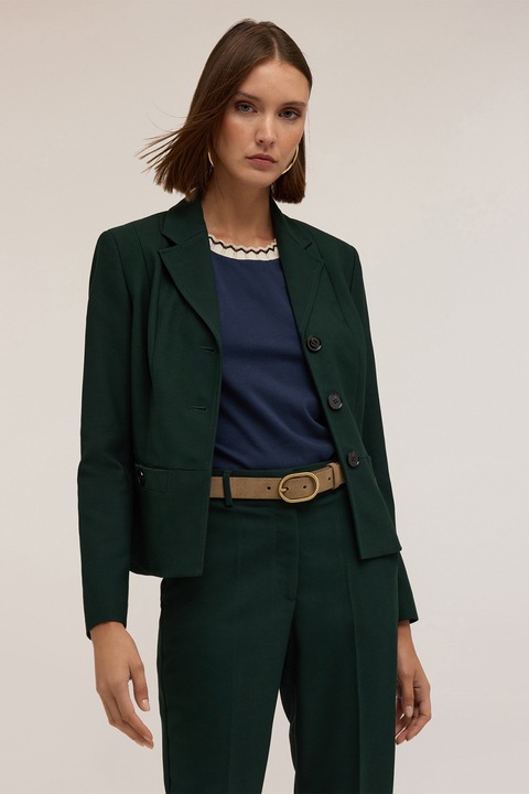 MOTIVI, Sacou slim-fit cu model uni, Verde padure, 34