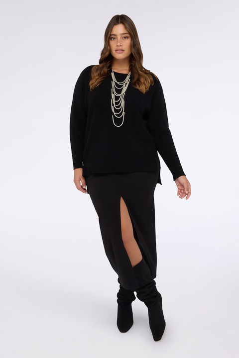 Fiorella Rubino, Pulover cu slituri laterale, Negru