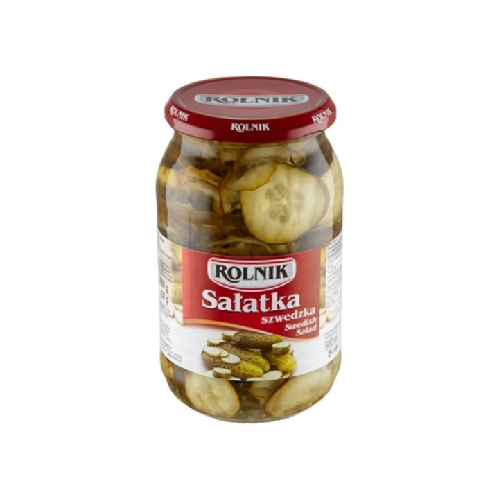 Salata suedeza, Rolnik, 900 ml, cu castraveti, in otet, 850 g