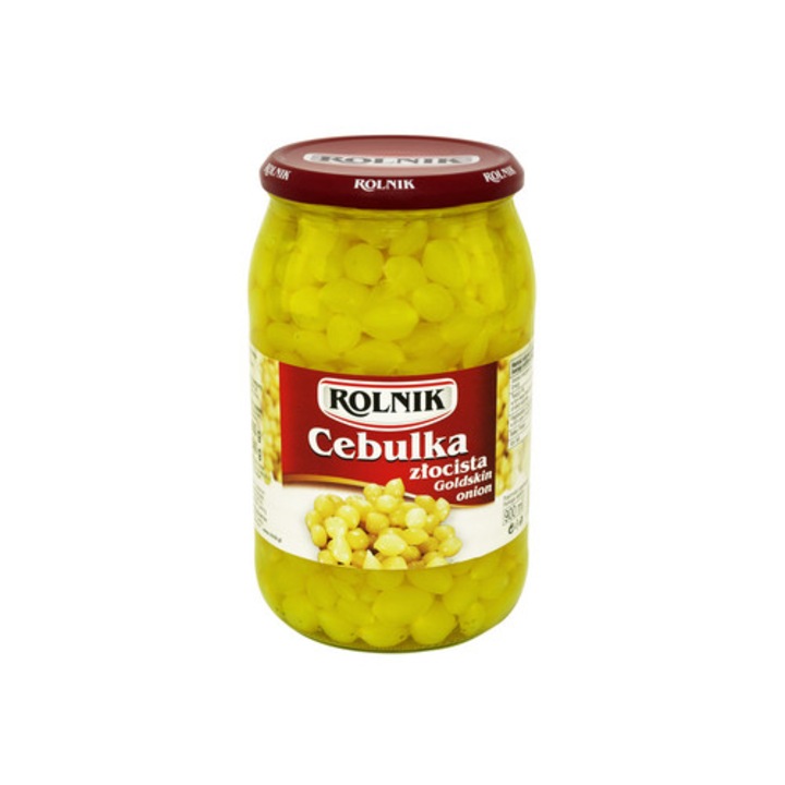 Ceapa marinata, Rolnik, 860 g, 540 g dupa scurgere, conservata in otet, 900 ml