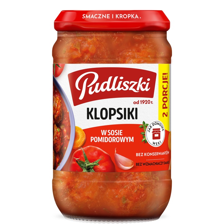 Chiftele de carne, Pudliszki, klopsiki in sos de rosii, 590g, 2 portii