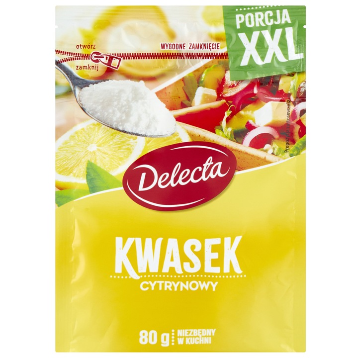 Acid citric 80g Delecta, pentru preparate culinare, fara alergeni, pastrare sub 20°C