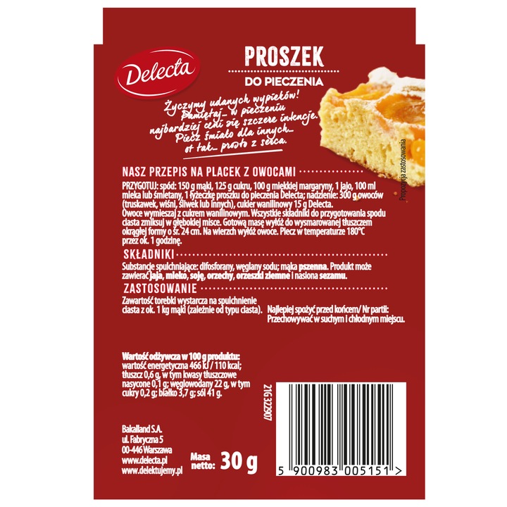 Pudra de copt 30g Delecta