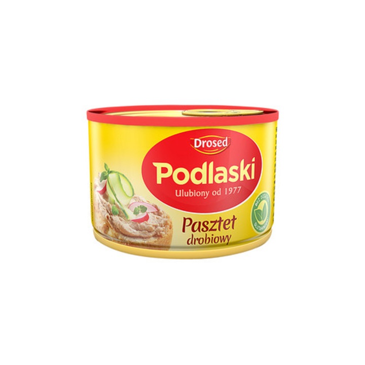 Pate de pui Podlaski, 160g, fara glutamat, continut scazut de grasimi, ambalare in atmosfera protectoare