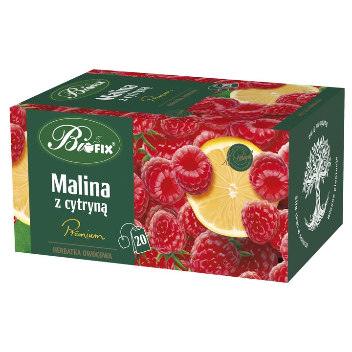 Ceai Bifix Premium, Malina cu Citrina, 20 plicuri x 2g, aroma fructata