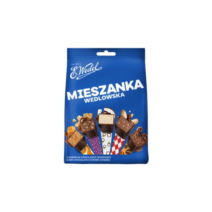 Bomboane in ciocolata, Wedel, cu nuci, 240g