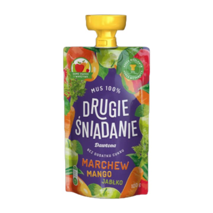 Mus de fructe set 100g, mere, morcov, mango, multicolor