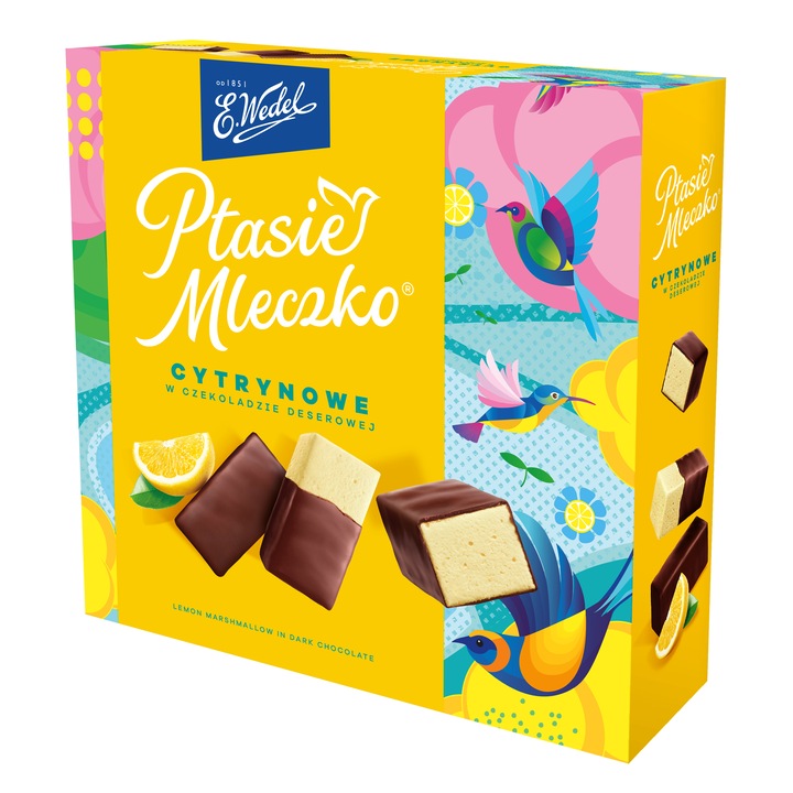 Praline cu ciocolata, Wedel, Ptasie Mleczko, aroma de lamaie, 340g