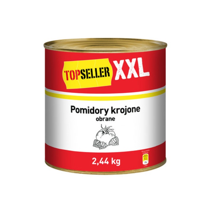 Conserve de rosii taiate, TOPSELLER, 2,44kg, 60% rosii, 39,9% suc de rosii